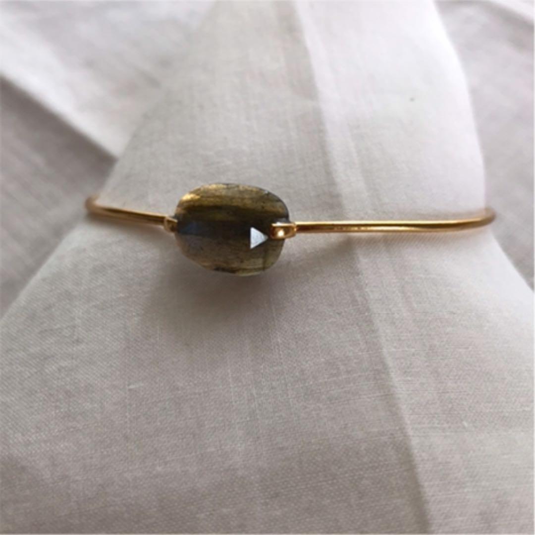 天然石 ▫️ラブラドライト▫️ ブレスレット (18KGP)