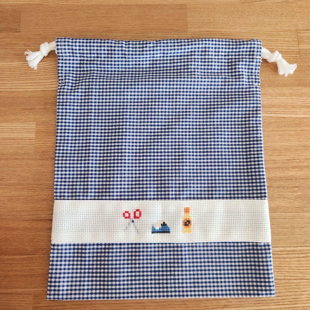 断捨離ダンちゃん様】コップ袋 給食袋 巾着袋 女の子 刺繍 ユニコーン