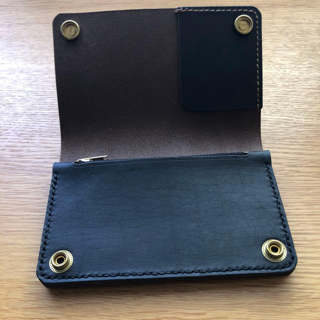 ミニトラッカーウォレット　ケース　レザークラフト ハンドメイド　革　財布
