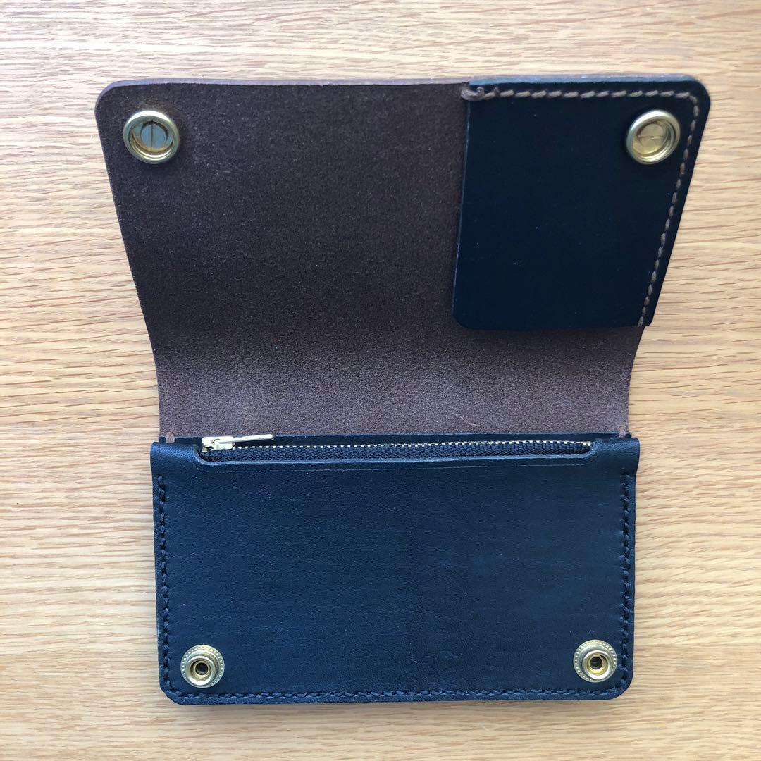 ミニトラッカーウォレット　ケース　レザークラフト ハンドメイド　革　財布