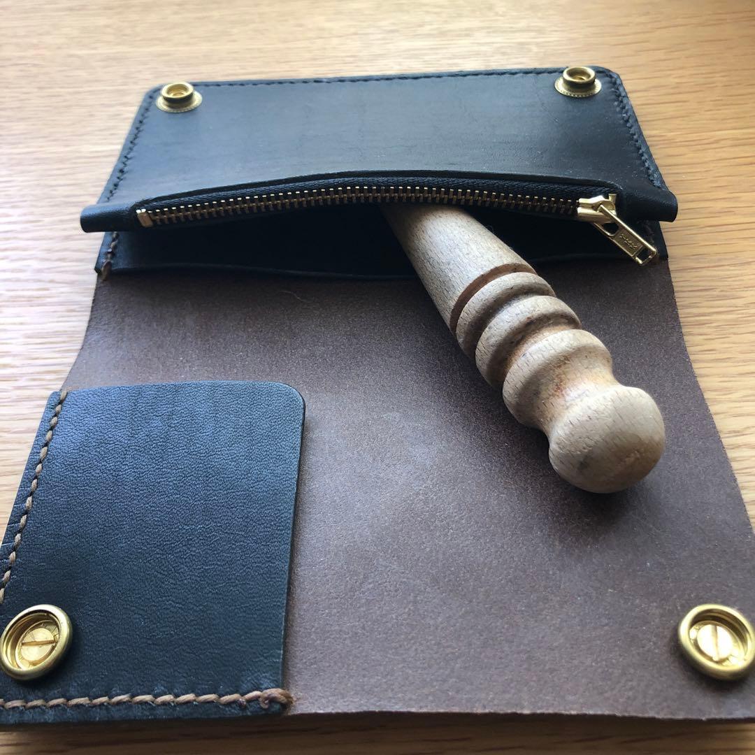 ミニトラッカーウォレット　ケース　レザークラフト ハンドメイド　革　財布