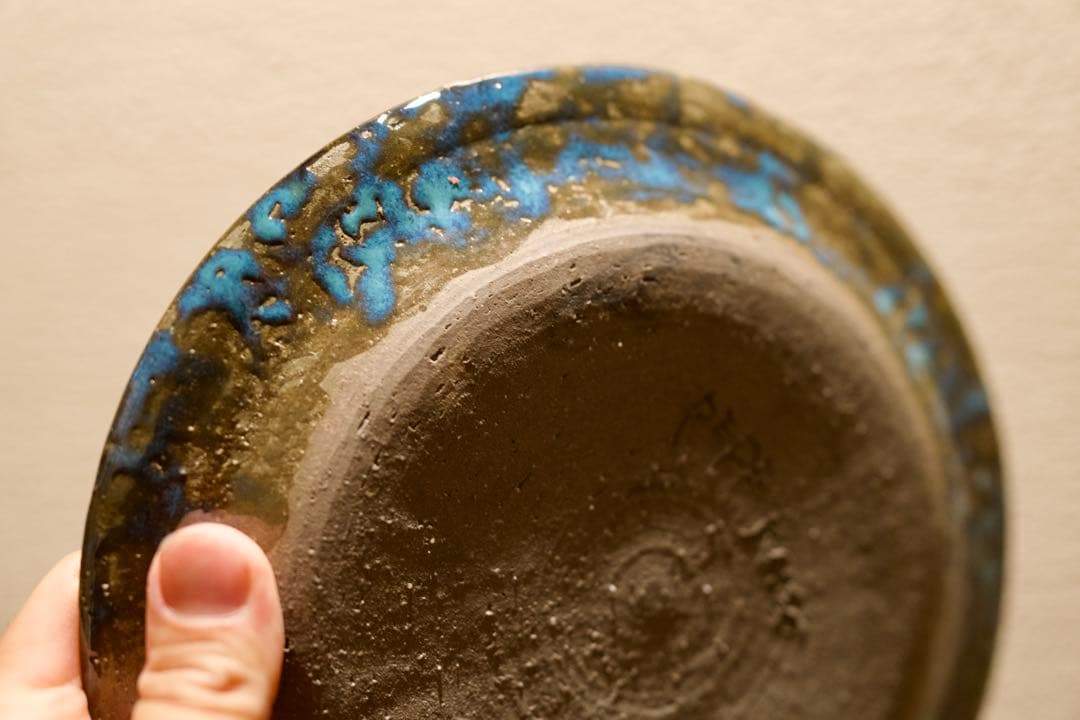 金ラスター×銅青磁 ガス窯焼成 作家物陶器皿