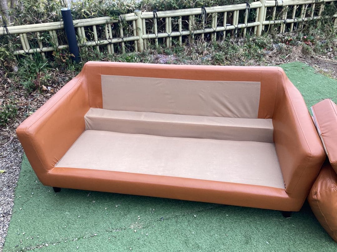 キャメル　2人掛け　ソファ　美品　椅子