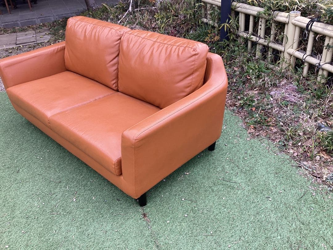キャメル　2人掛け　ソファ　美品　椅子