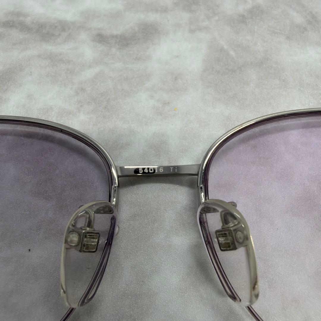 Paris miki パリミキ 18k 金 度付き眼鏡 ハーフリムメガネ 宝石付