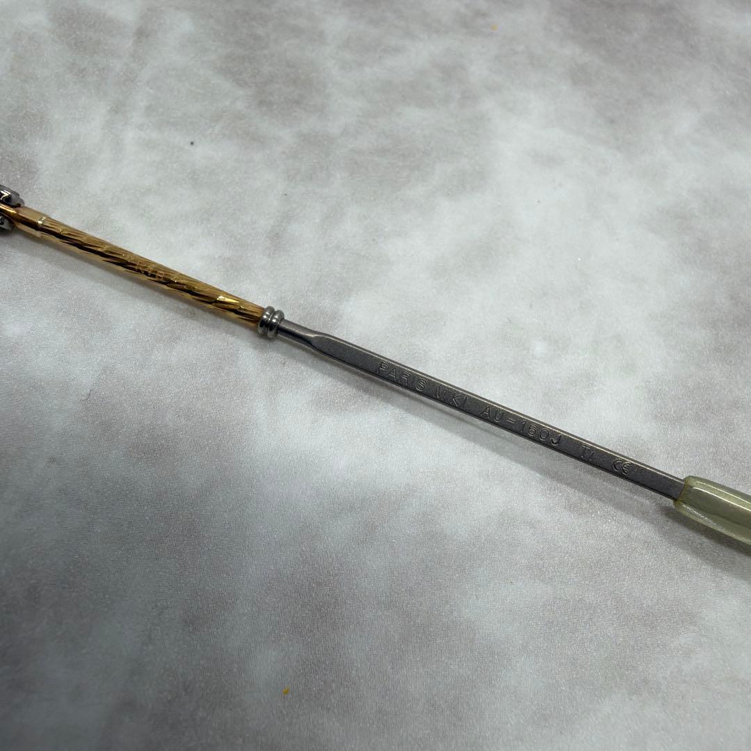 Paris miki パリミキ 18k 金 度付き眼鏡 ハーフリムメガネ 宝石付