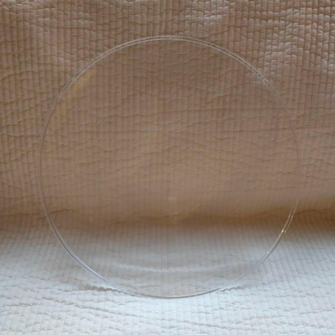 ガラスプレート　蠣崎マコト　透明ガラス皿 円形