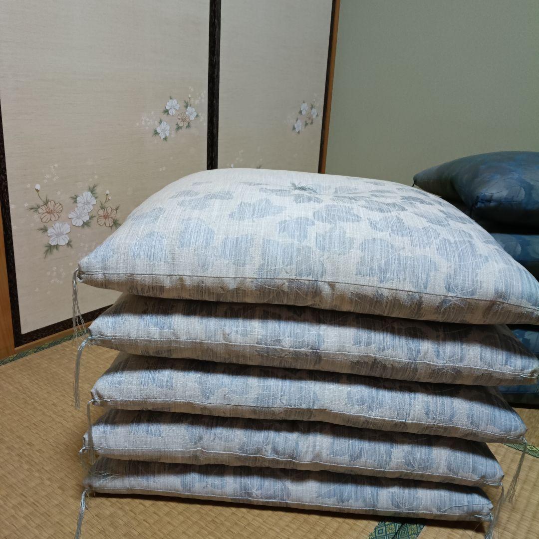 【超美品❁*】冬用・夏用座布団 各5枚 　リーフ柄 10枚セット