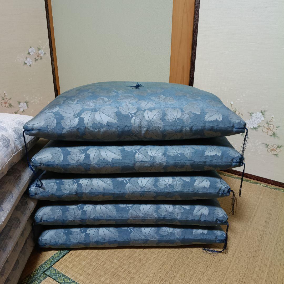 【超美品❁*】冬用・夏用座布団 各5枚 　リーフ柄 10枚セット