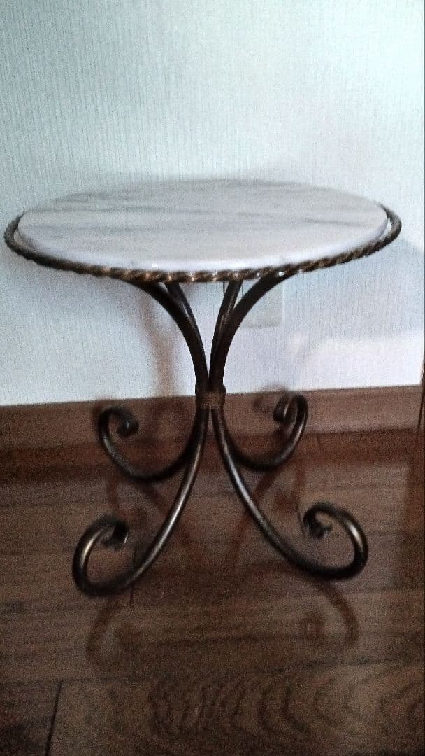 大理石×ブロンズ サイドテーブル ヴィンテージ