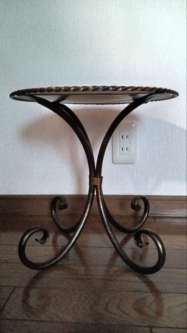 大理石×ブロンズ サイドテーブル ヴィンテージ