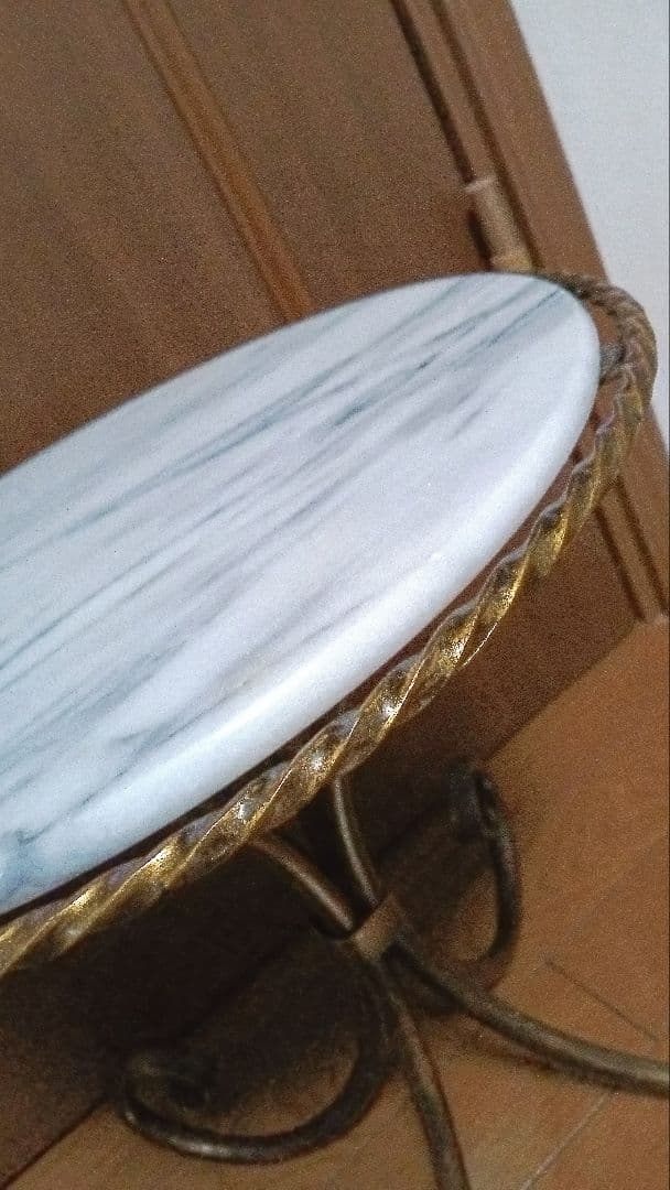 大理石×ブロンズ サイドテーブル ヴィンテージ