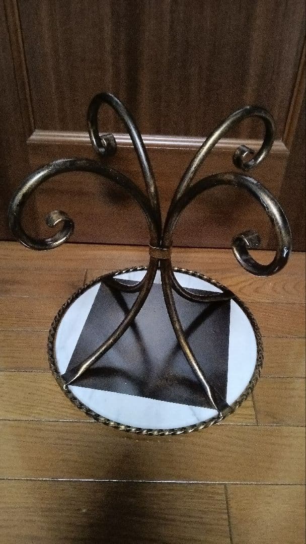 大理石×ブロンズ サイドテーブル ヴィンテージ