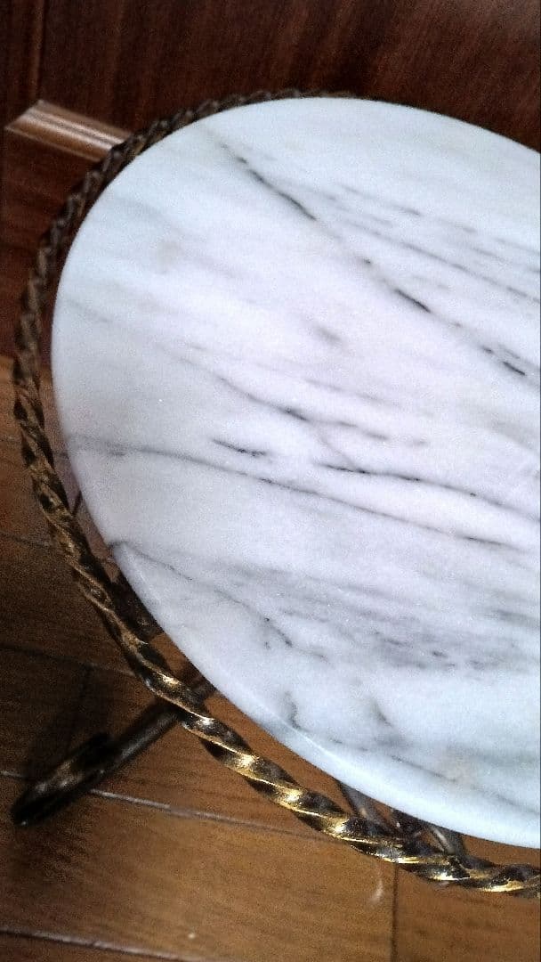 大理石×ブロンズ サイドテーブル ヴィンテージ