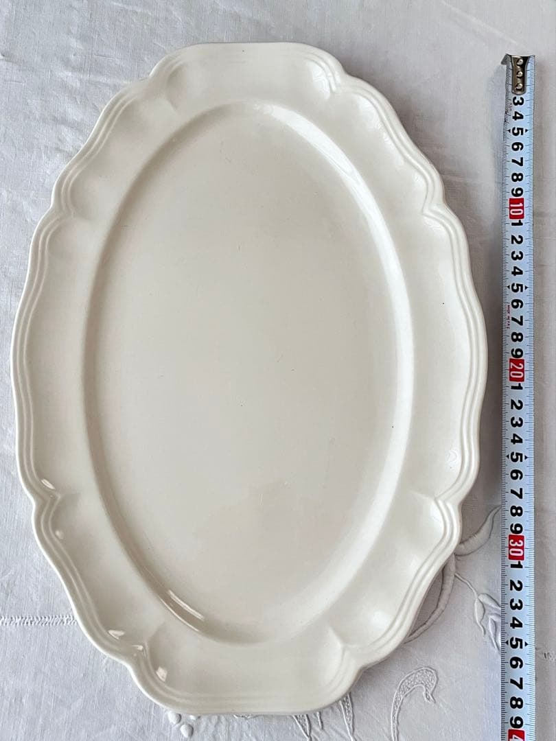 【レア】フランス SARREGUEMINES 花リムオーバル 特大[3807]