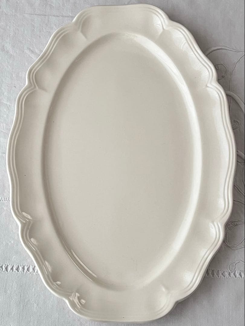 【レア】フランス SARREGUEMINES 花リムオーバル 特大[3807]