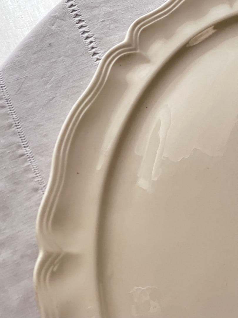 【レア】フランス SARREGUEMINES 花リムオーバル 特大[3807]