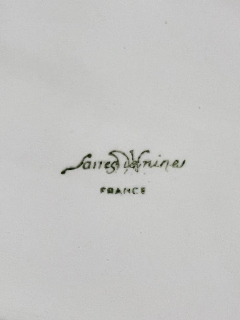 【レア】フランス SARREGUEMINES 花リムオーバル 特大[3807]