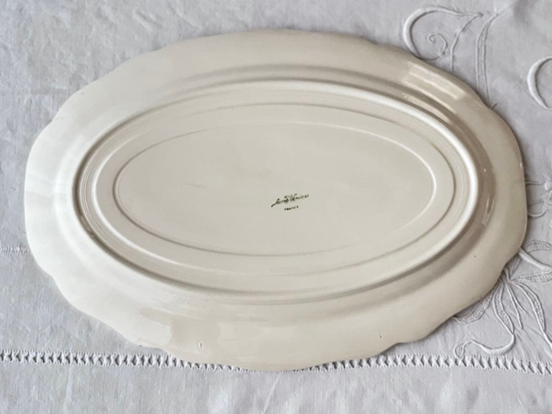 【レア】フランス SARREGUEMINES 花リムオーバル 特大[3807]