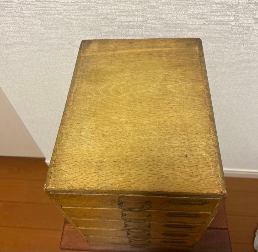 昭和レトロ 和モダン 木製 小引き出し ヴィンテージ アンティーク 古道具　5段