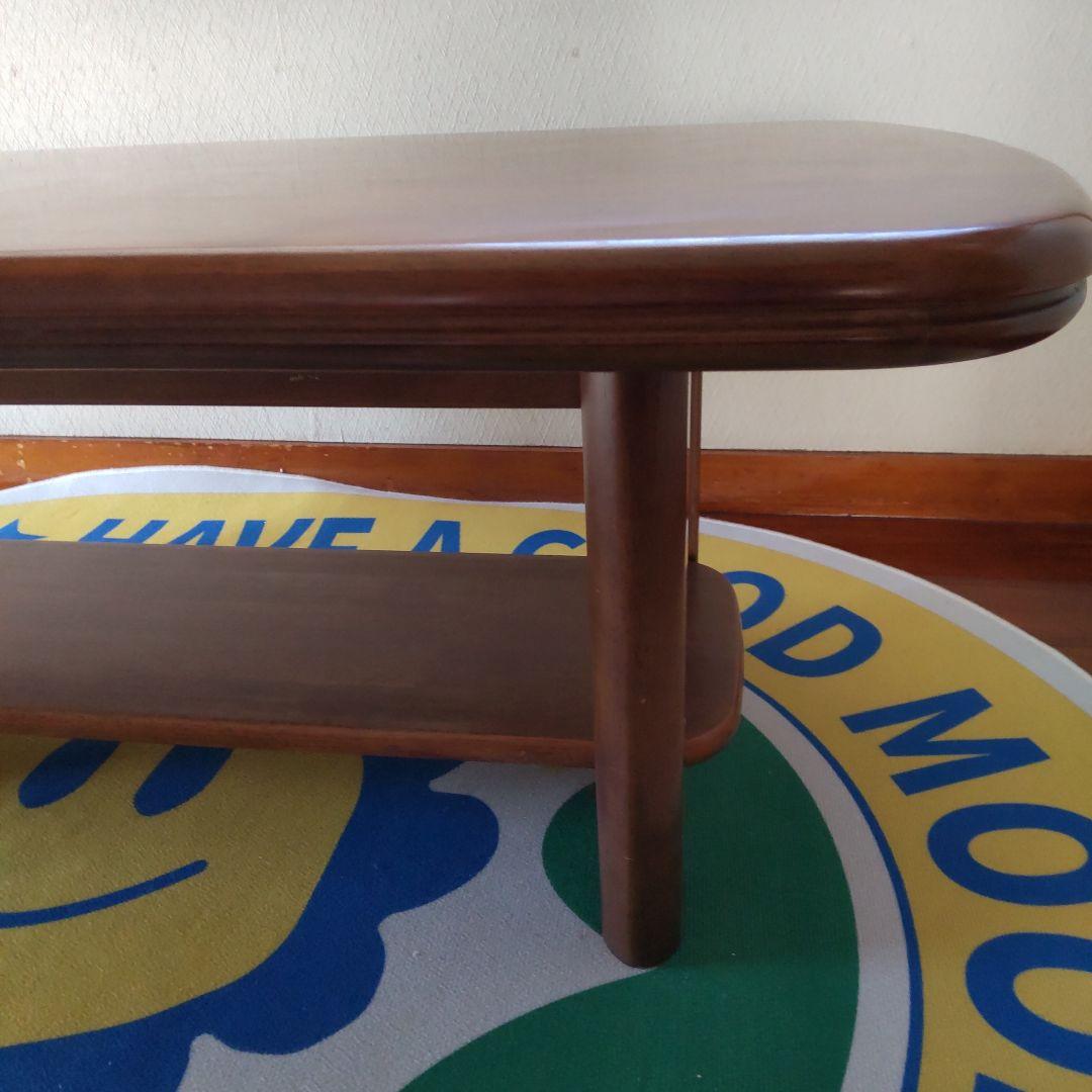 木製オーバルテーブル ダークブラウン　センターテーブルリビングテーブル