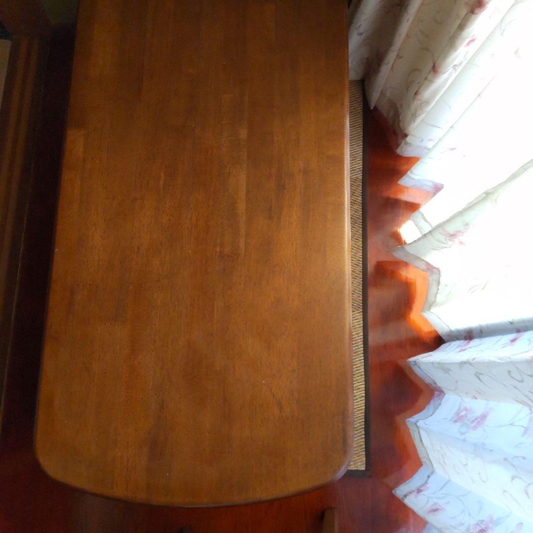 木製オーバルテーブル ダークブラウン　センターテーブルリビングテーブル