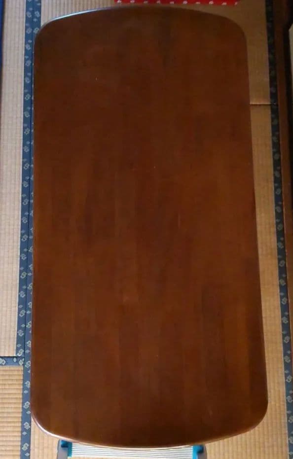 木製オーバルテーブル ダークブラウン　センターテーブルリビングテーブル