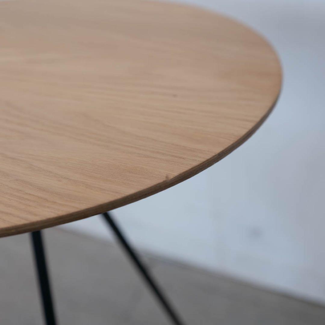 円形サイドテーブル ナチュラル×ブラック