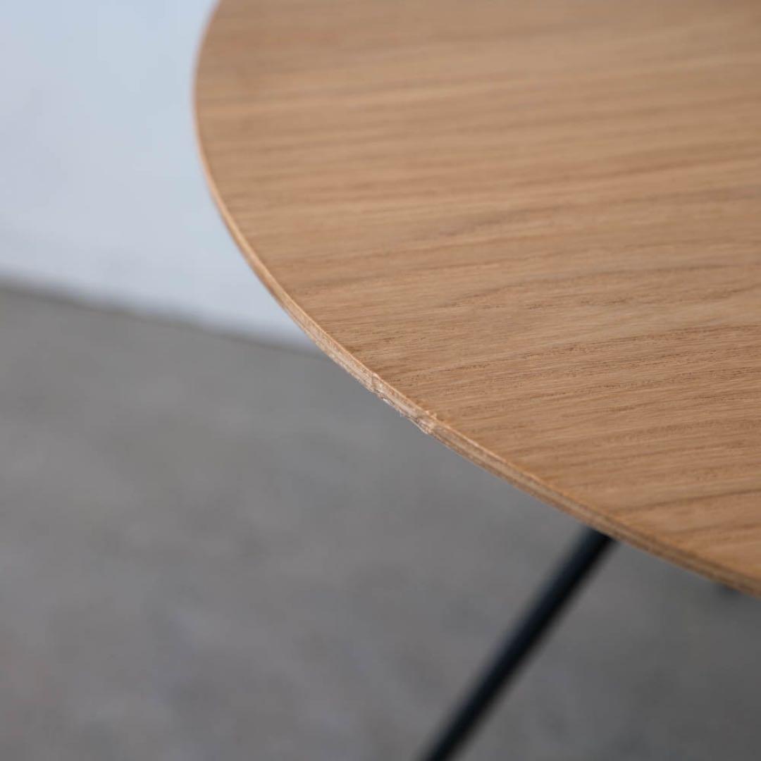 円形サイドテーブル ナチュラル×ブラック