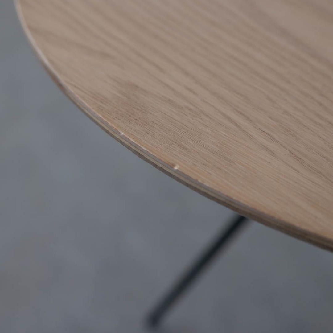 円形サイドテーブル ナチュラル×ブラック