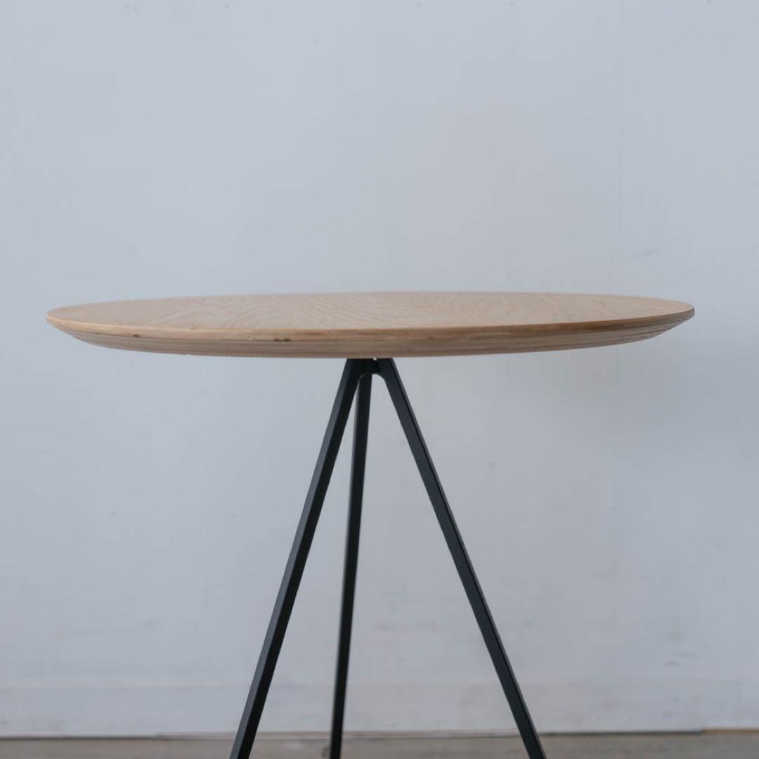 円形サイドテーブル ナチュラル×ブラック