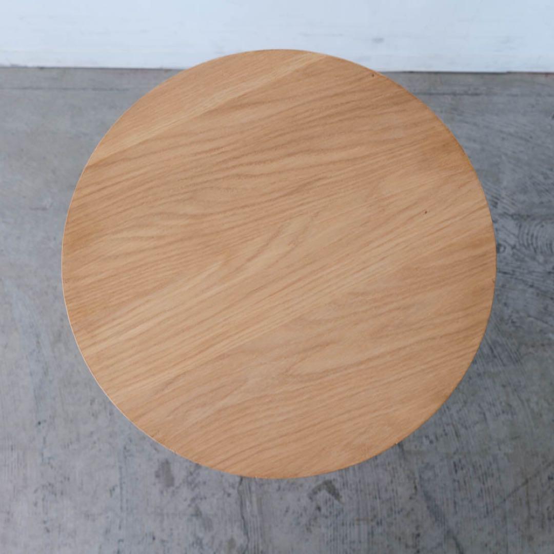 円形サイドテーブル ナチュラル×ブラック