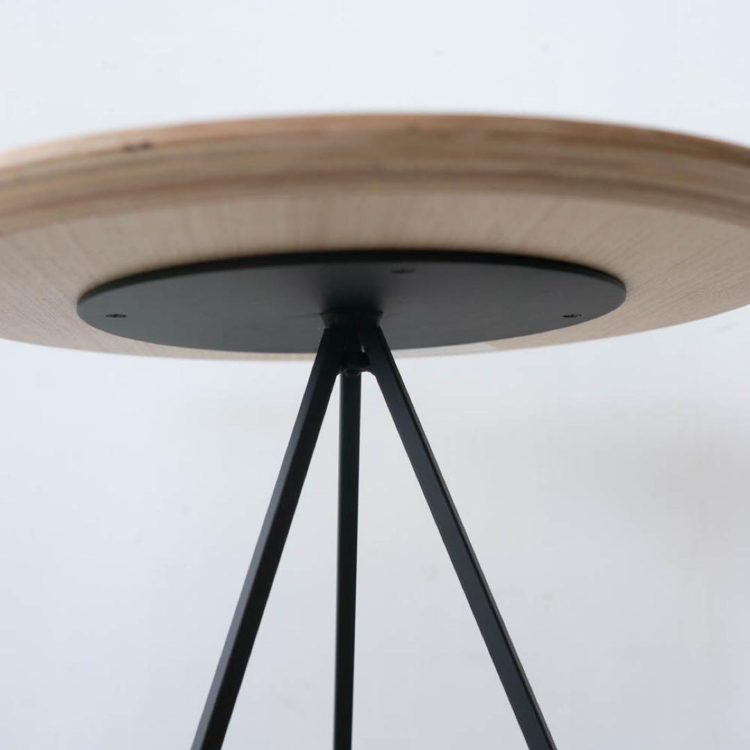 円形サイドテーブル ナチュラル×ブラック