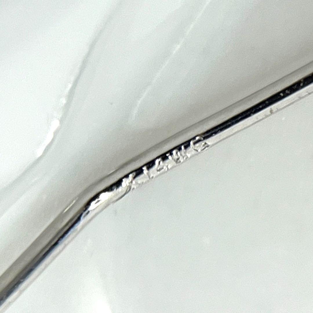 【美品】ピアス　K14WG  ダイヤモンド　色石　揺れる　ホワイトゴールド