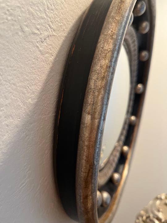 コンベックスミラー　32cm 鏡　イタリア製　ハンドメイド　凸面鏡　雑貨