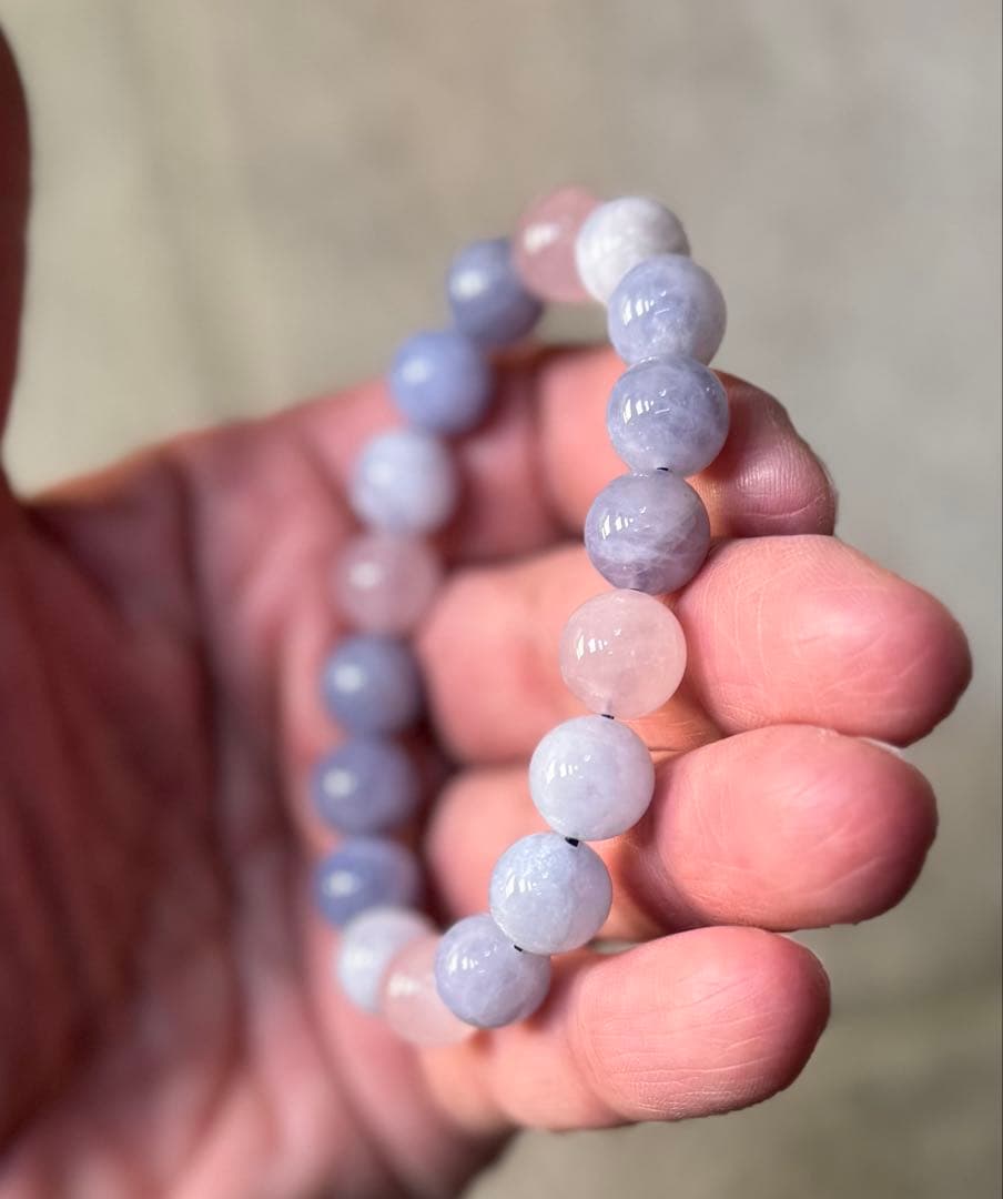 高品質ブルーローズクォーツ　11.4ミリ　②