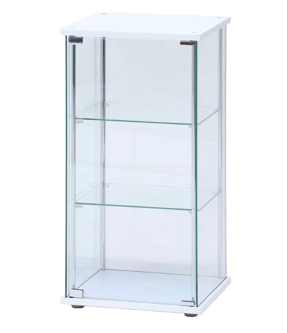 不二貿易 フィギュアケース 3段ホワイト ディスプレイ　ガラスケース　完成品