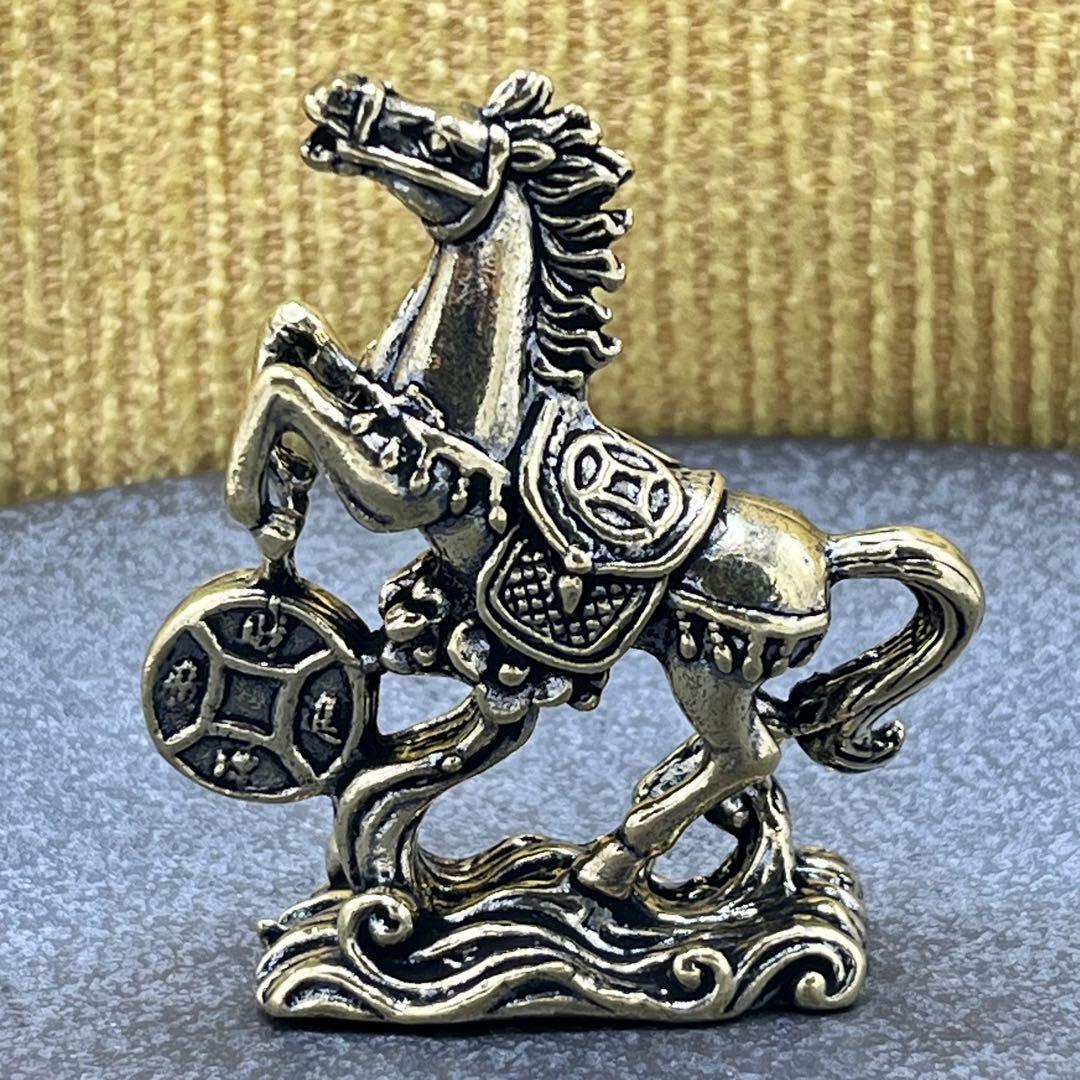 KM080 馬 置き物 干支 うま ウマ インテリア 真鍮 置物 オブジェ 午