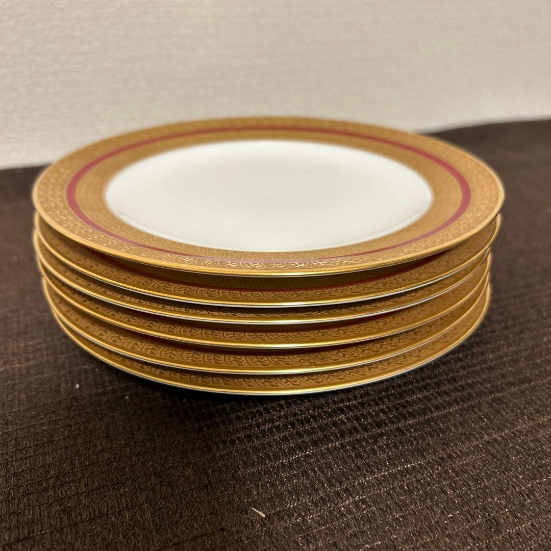 大倉陶園　金彩金蝕マロン　デザートプレート　19.5cm