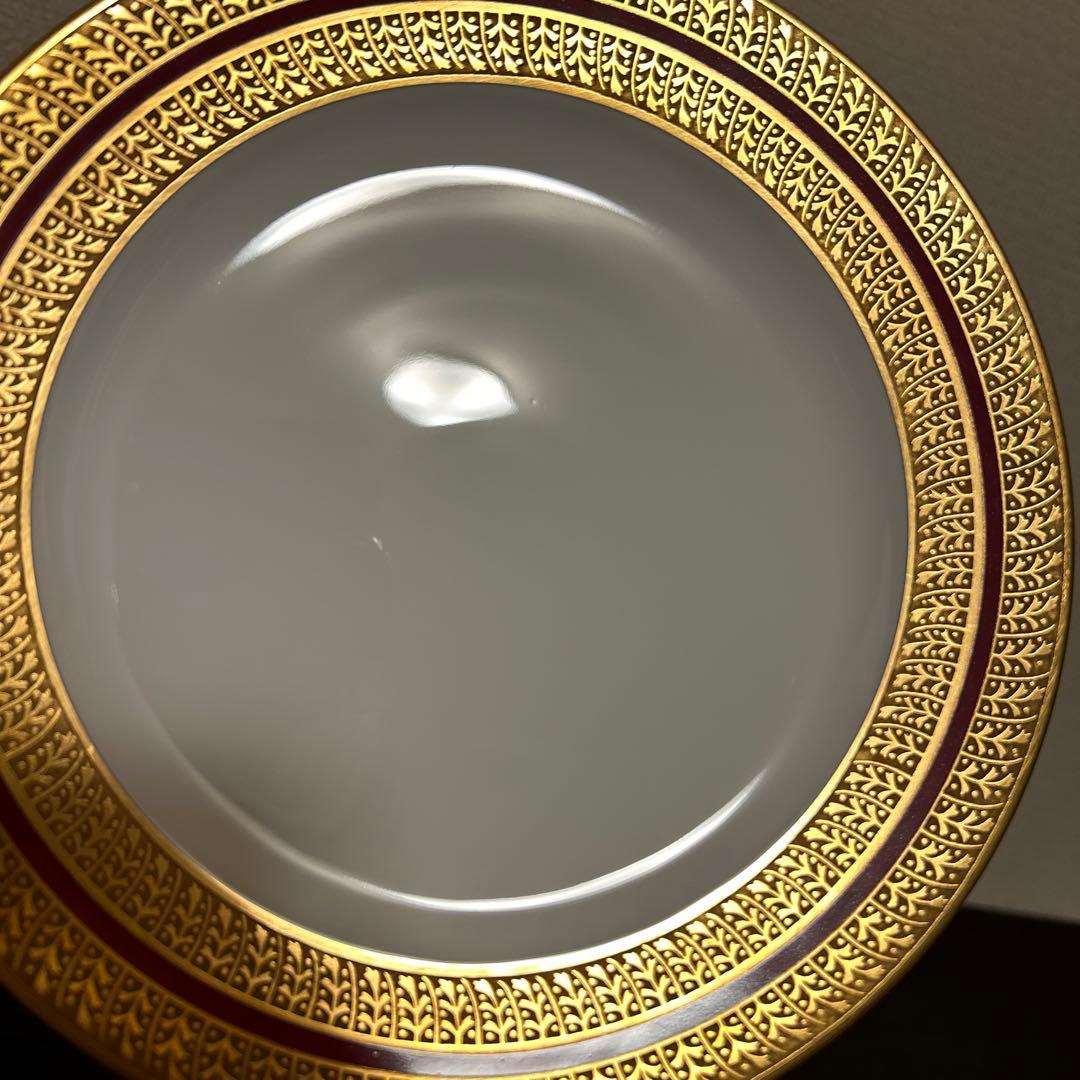 大倉陶園　金彩金蝕マロン　デザートプレート　19.5cm