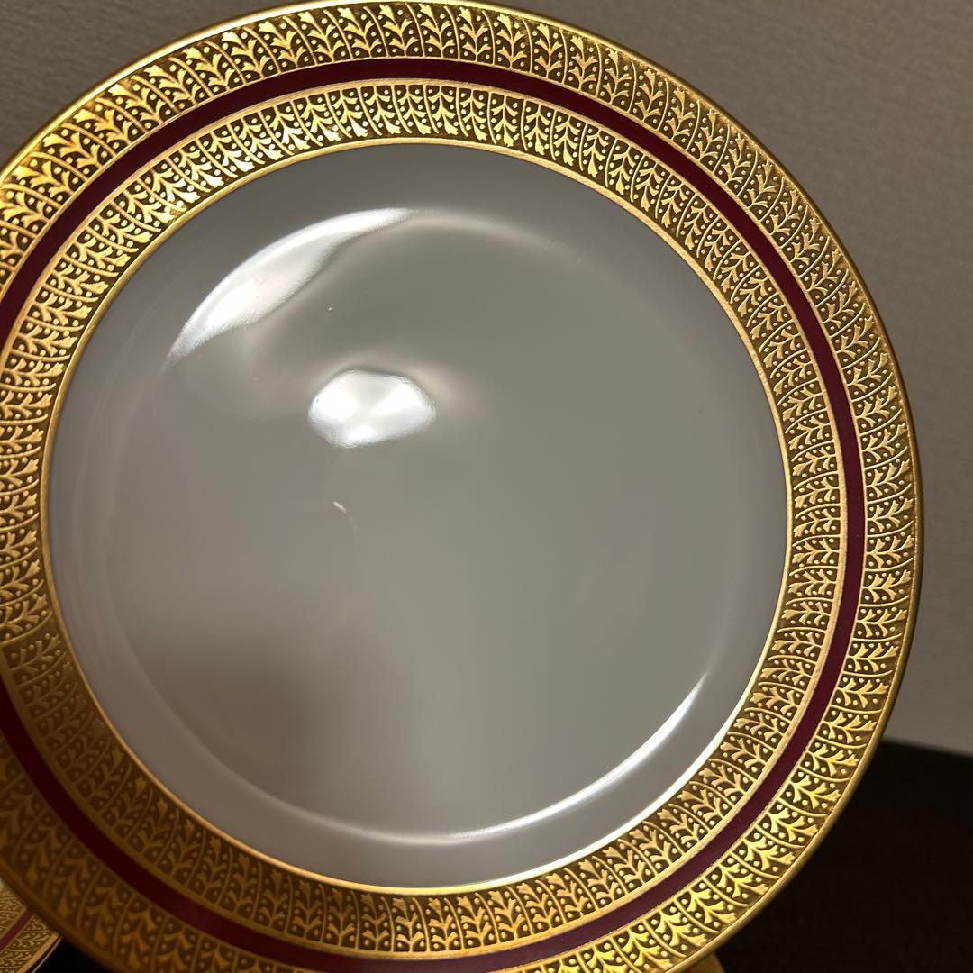 大倉陶園　金彩金蝕マロン　デザートプレート　19.5cm