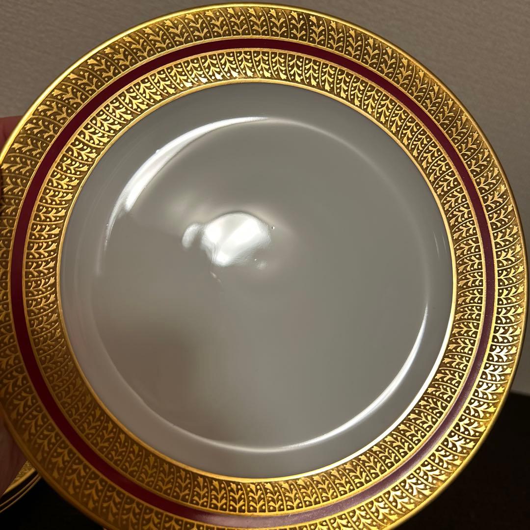 大倉陶園　金彩金蝕マロン　デザートプレート　19.5cm