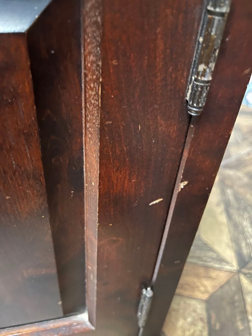 北海道民芸家具 カバ無垢材 電話台 棚 インテリア 昭和レトロ アンティーク