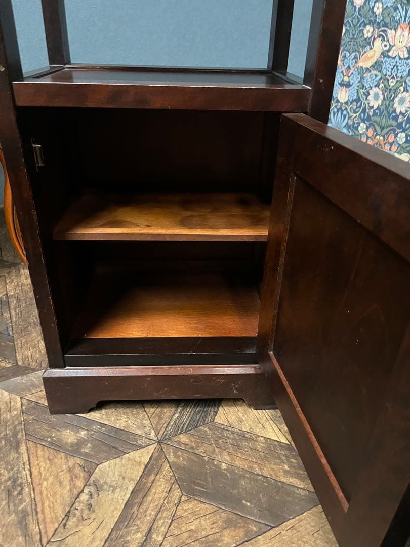 北海道民芸家具 カバ無垢材 電話台 棚 インテリア 昭和レトロ アンティーク