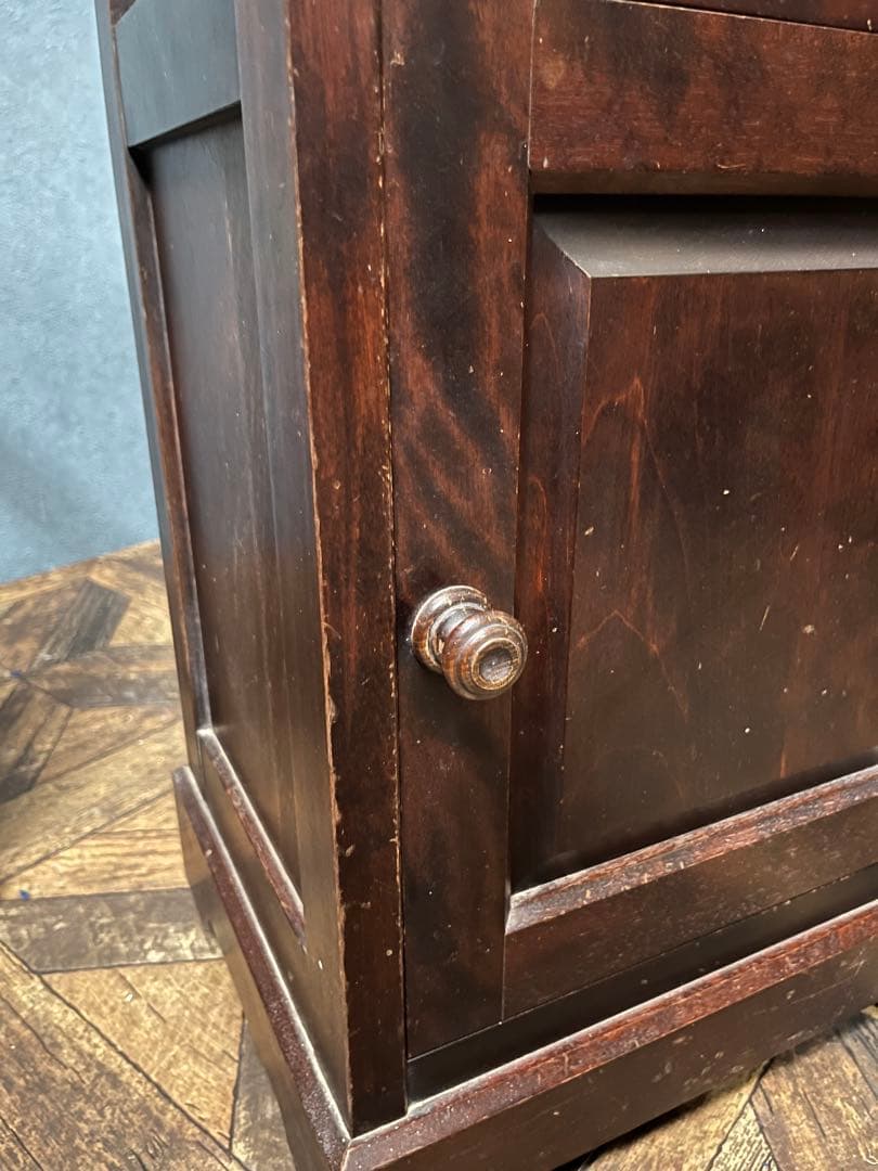 北海道民芸家具 カバ無垢材 電話台 棚 インテリア 昭和レトロ アンティーク