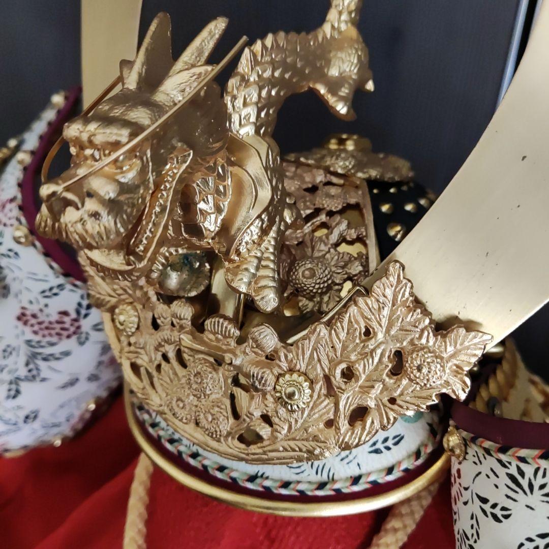 松澤よろい店 五月人形 御兜飾り 竜頭 毛皮付き 七五三