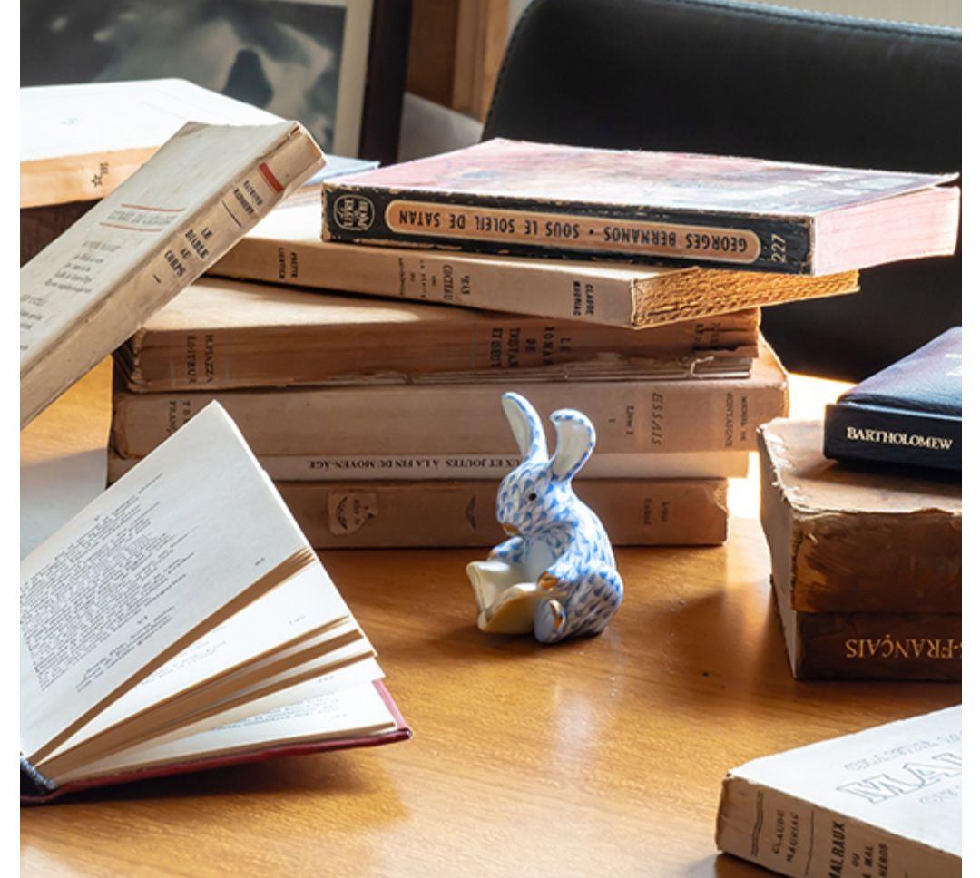 ヘレンド　フィギュリン　リーディングバニー　うさぎ