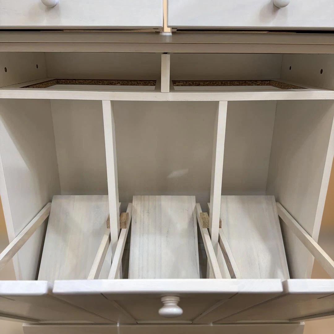 天然木 天板タイル ダストボックス 分別ゴミ箱 3分割 15L