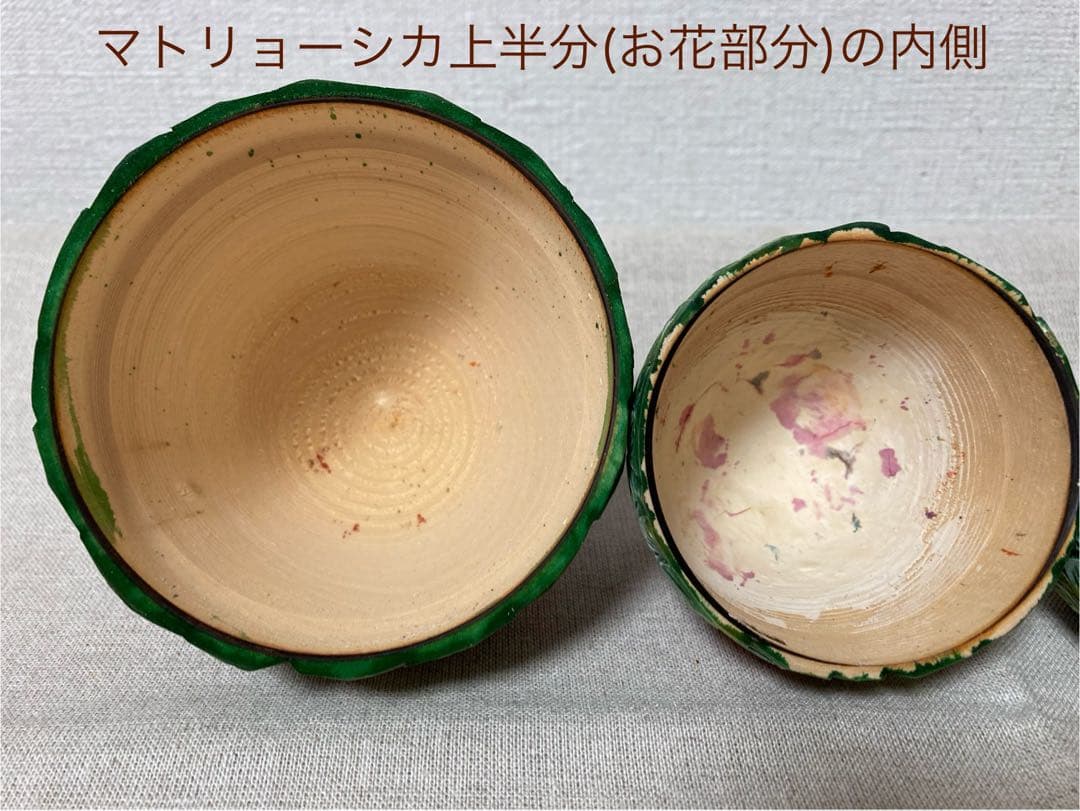 ロシア雑貨☆イースターエッグ型マトリョーシカ5Pフラワーバスケット カービング