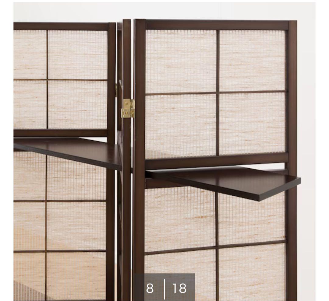 【送料込み】美品　ニトリ　飾り棚付きスクリーン(カガリ 4レン DBR)